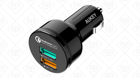 Aukey Dual Port Car Charger + MicroUSB and USB-C Cables | $6 | Amazon | Promo code EYMVBFUL